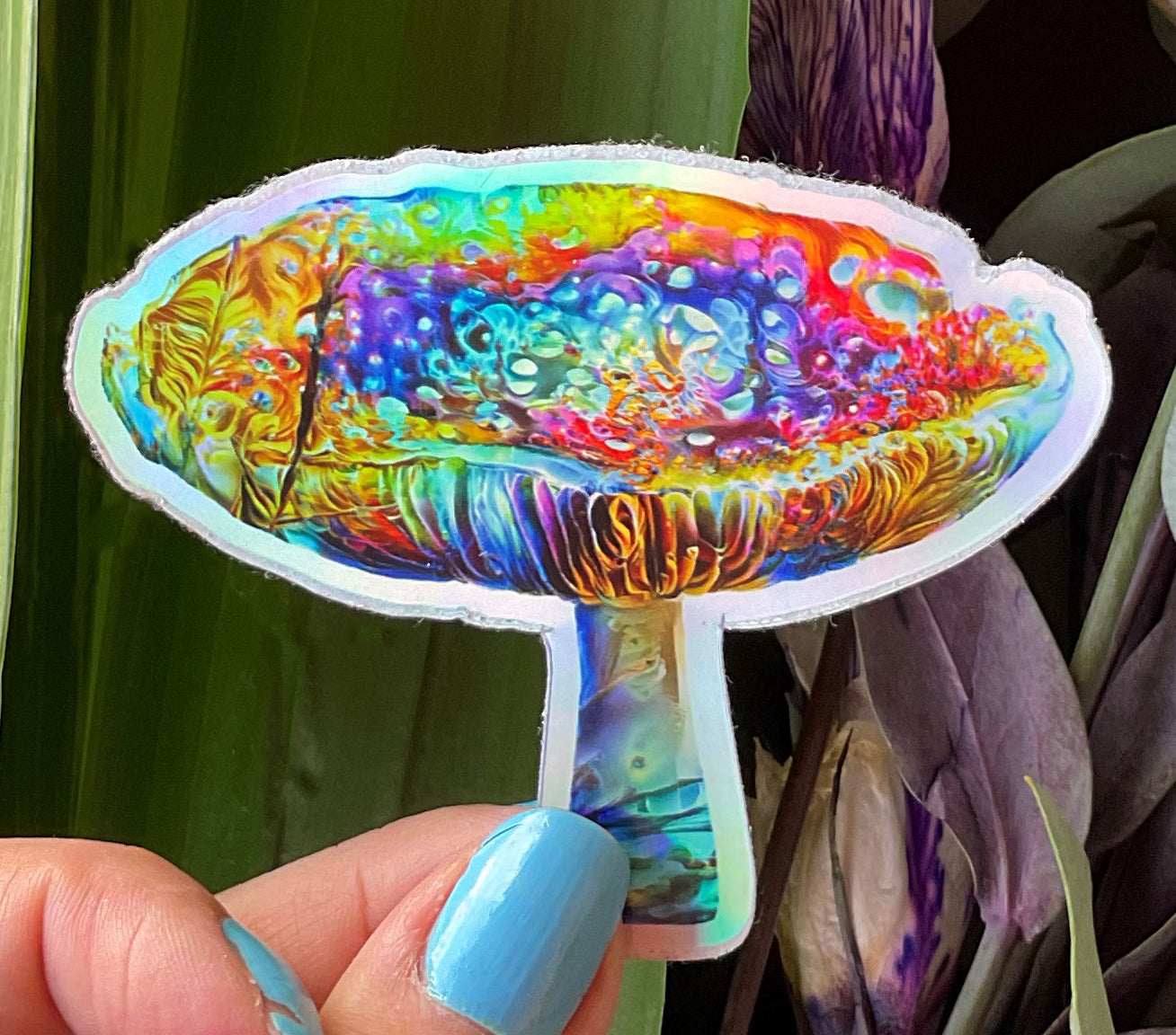 Sticker- Holographic- Mushroom
