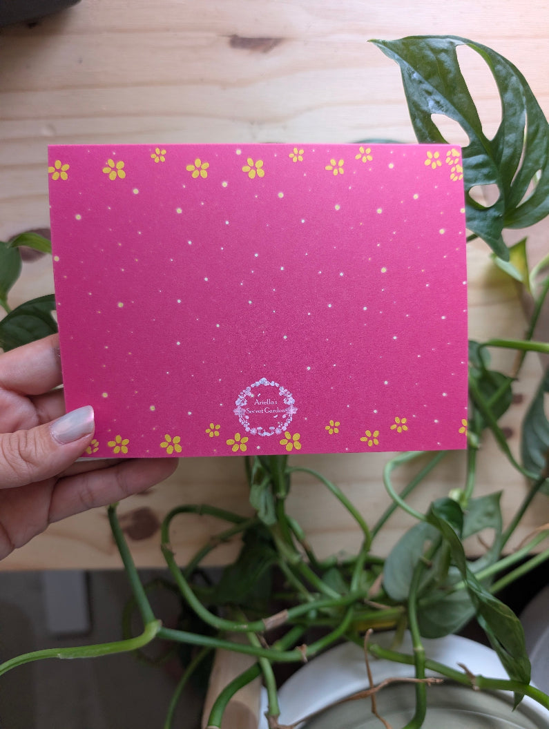 Greeting Card- Cat Flower