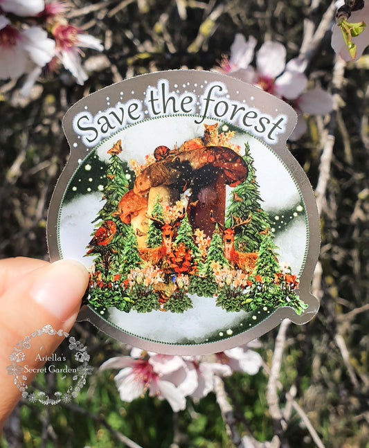 Sticker -  Clear - Save the forest