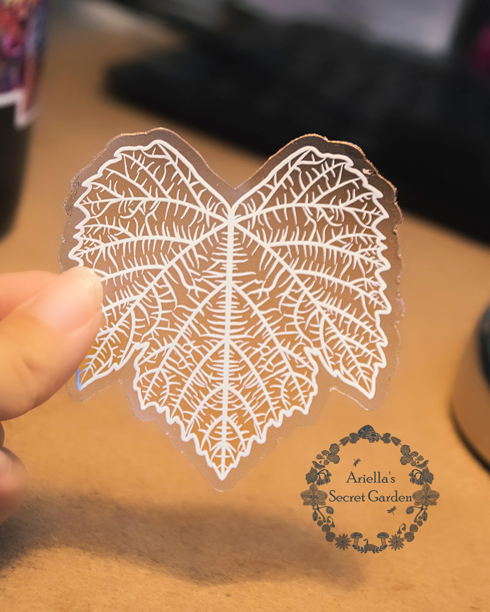 Sticker - clear -  Grape leaves