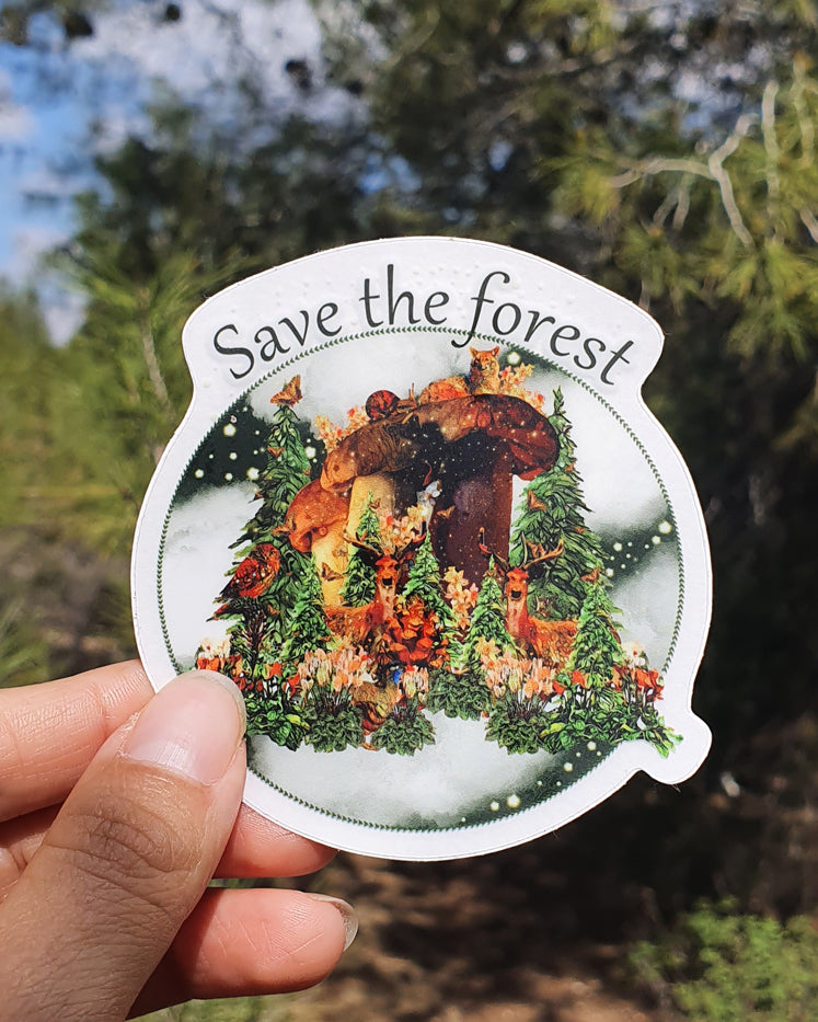 Sticker -  Clear - Save the forest